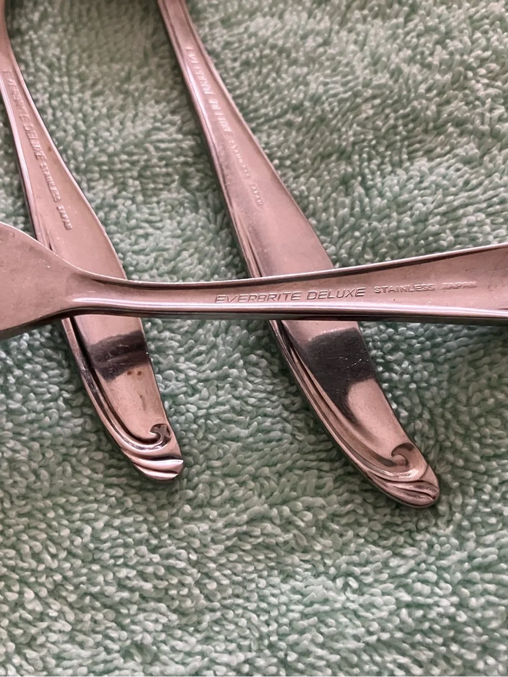 Everbrite Deluxe Stainless Silverware Lot MCM Curve EVS41 - Forks & Spoons 5 Pcs